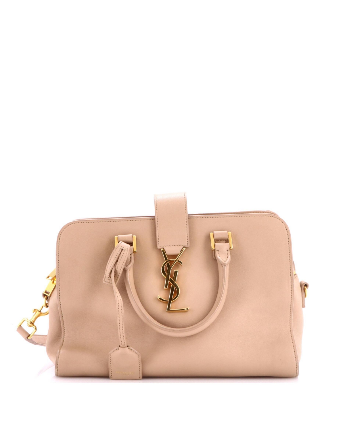 Pre-Owned Saint Laurent Baby Monogram Cabas Leather - Natural