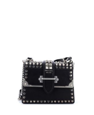 Small Cahier Convertible Shoulder Bag Studded City Calf with Saffiano