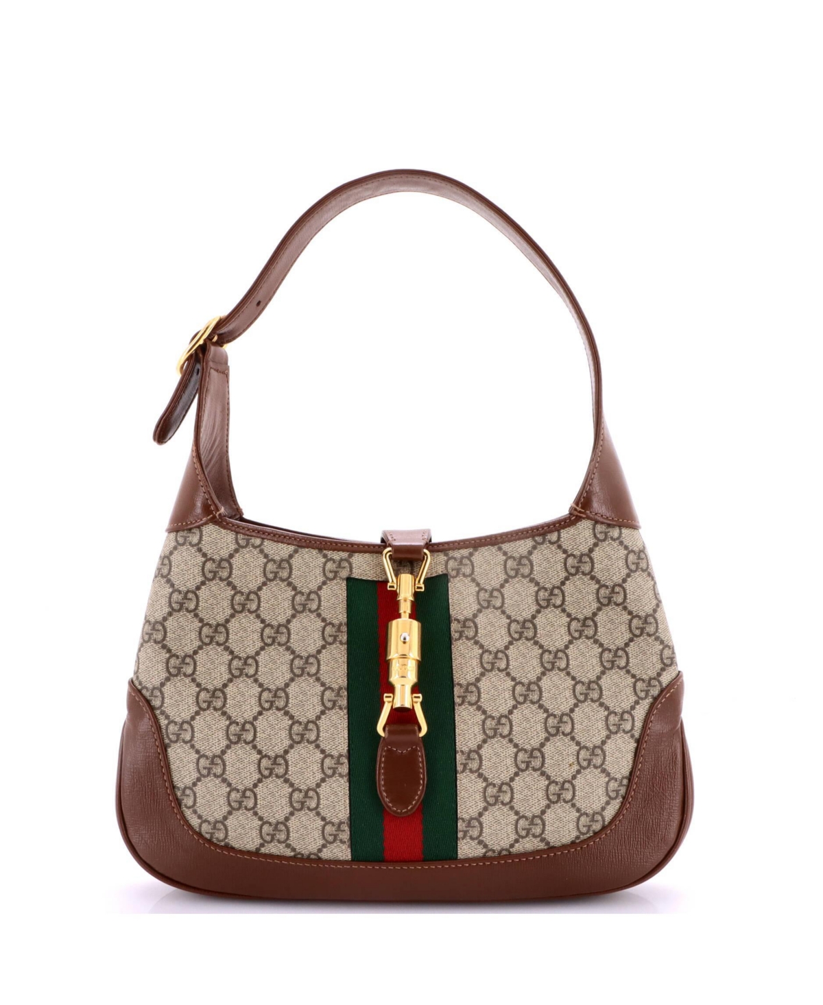 Pre-Owned Gucci Small Jackie 1961 Hobo Gg Coated Canvas - Brown