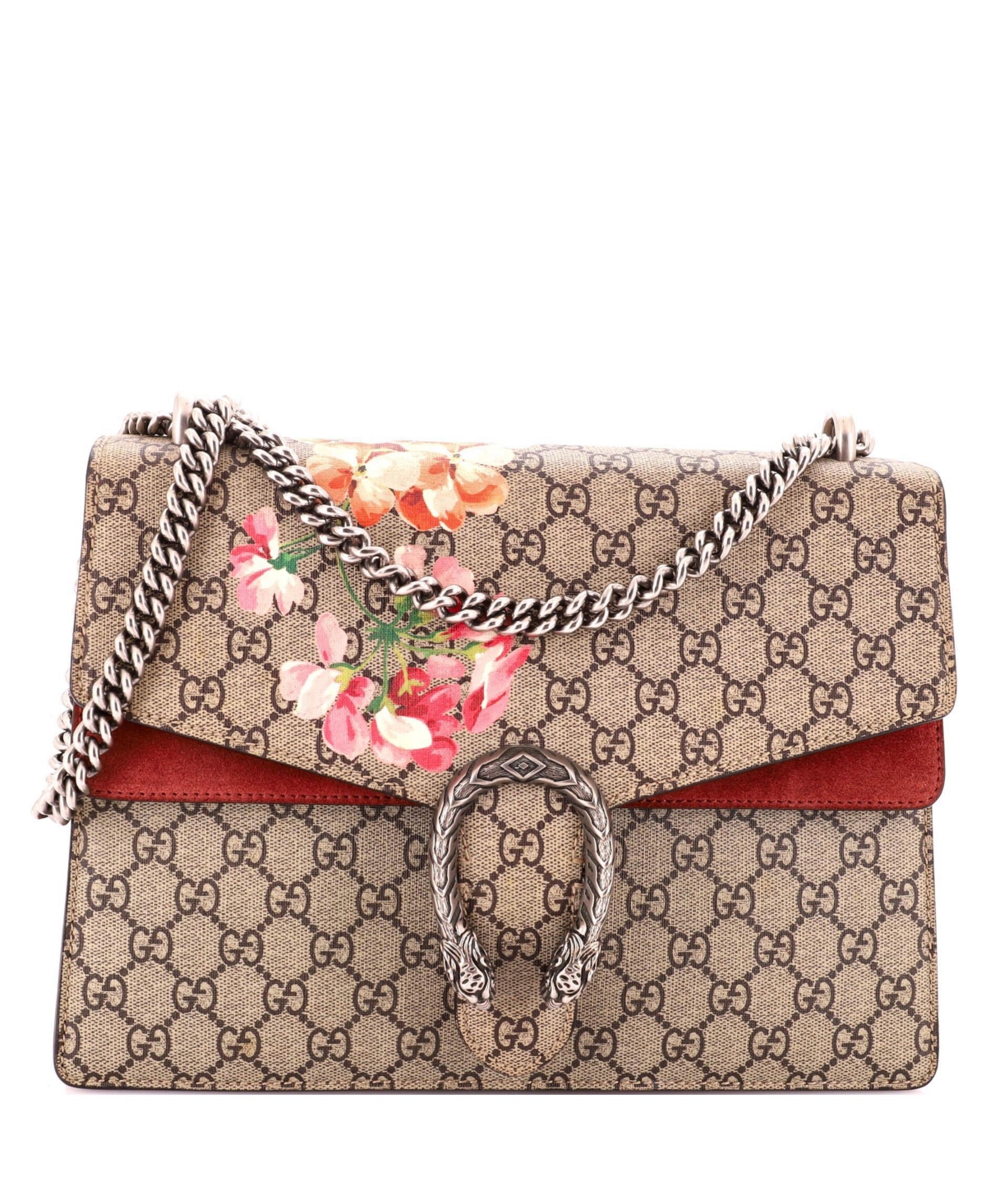 Pre-Owned Gucci Medium Dionysus Bag Blooms Print Gg Coated Canvas - Brown