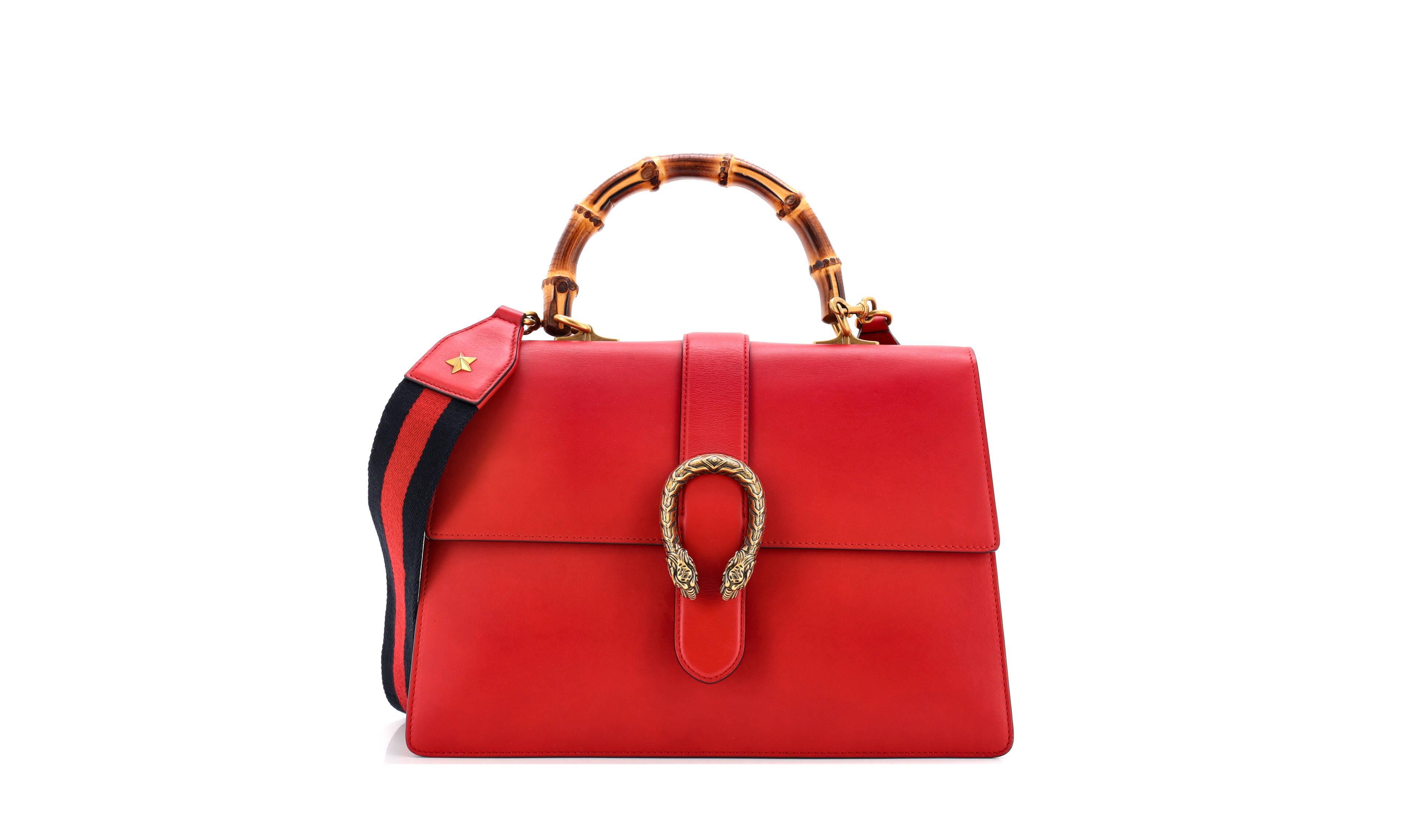 Pre-Owned Gucci Large Dionysus Bamboo Top Handle Bag Leather