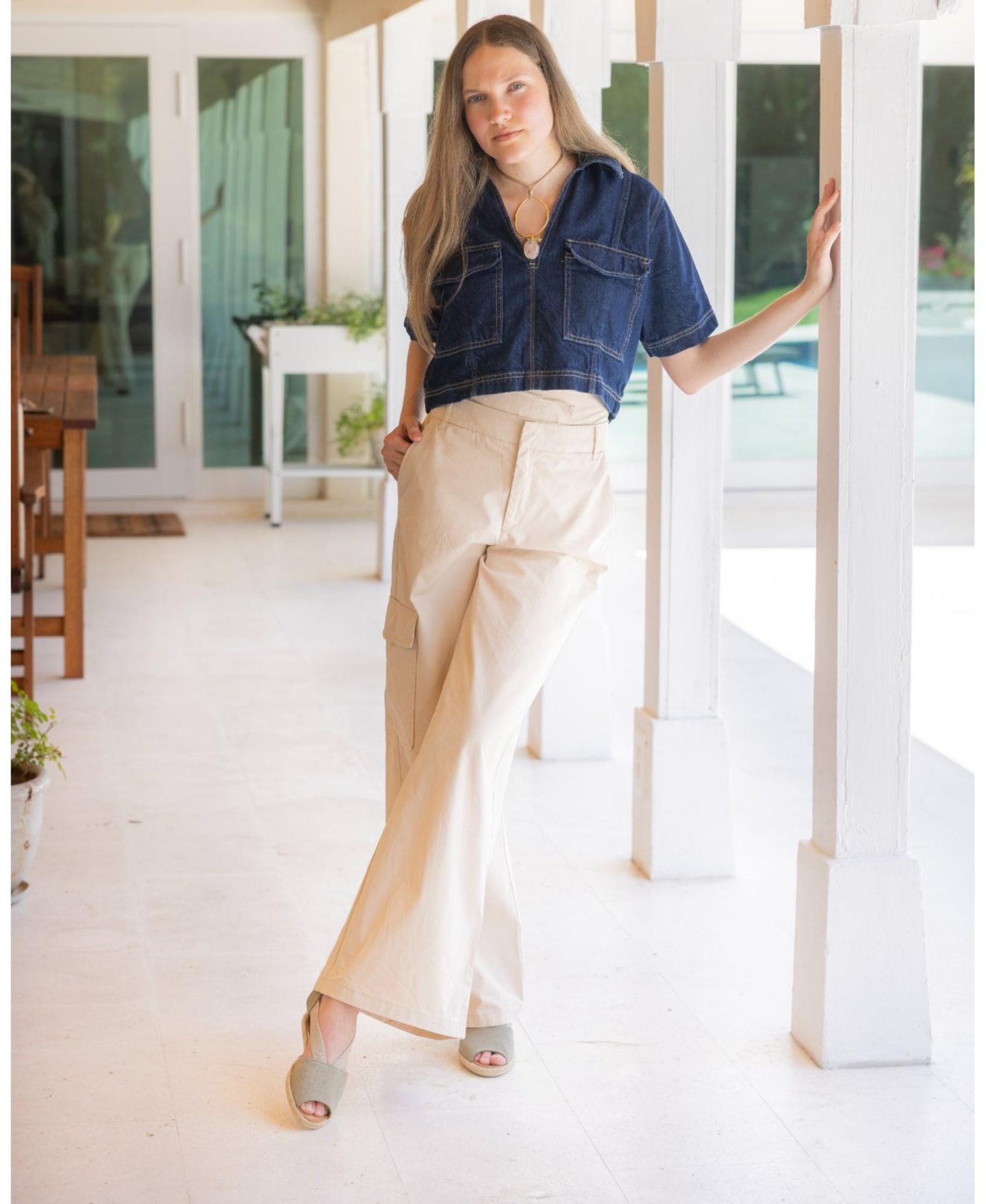 Женские сандалии Menina Step Floirac Low Taupe Flat Espadrilles, цвет: Оливковый — фото 3