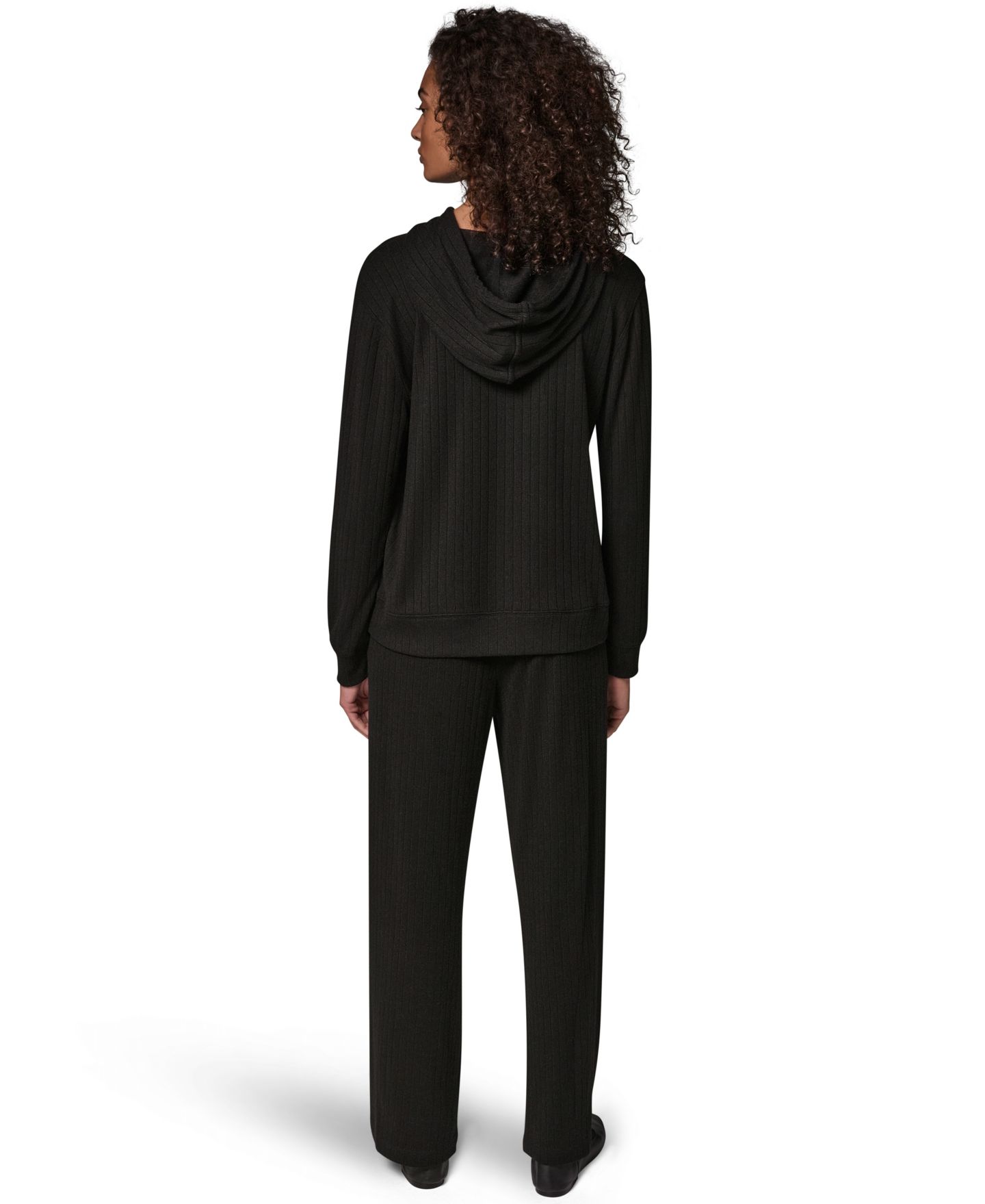 Женское худи Donna Karan Weekend Plush Drop-Needle Ribbed, цвет: Чёрный — фото 7
