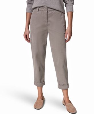 Women's Mid-Rise Cuffed Corduroy Pants