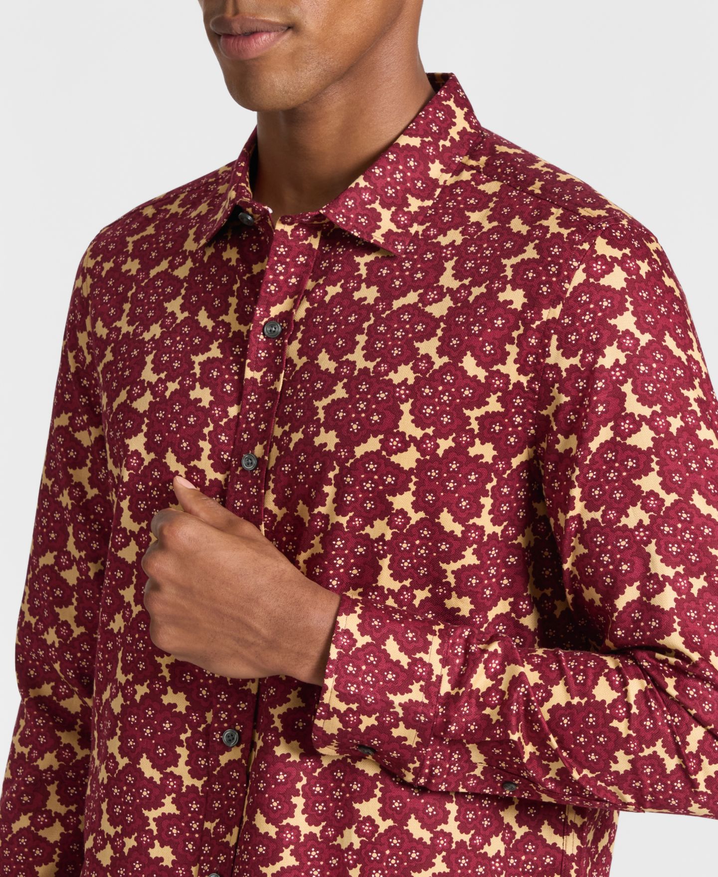 Мужская рубашка Ted by Ted Baker Lancaster Printed Classic-Fit, цвет: Красный — фото 3