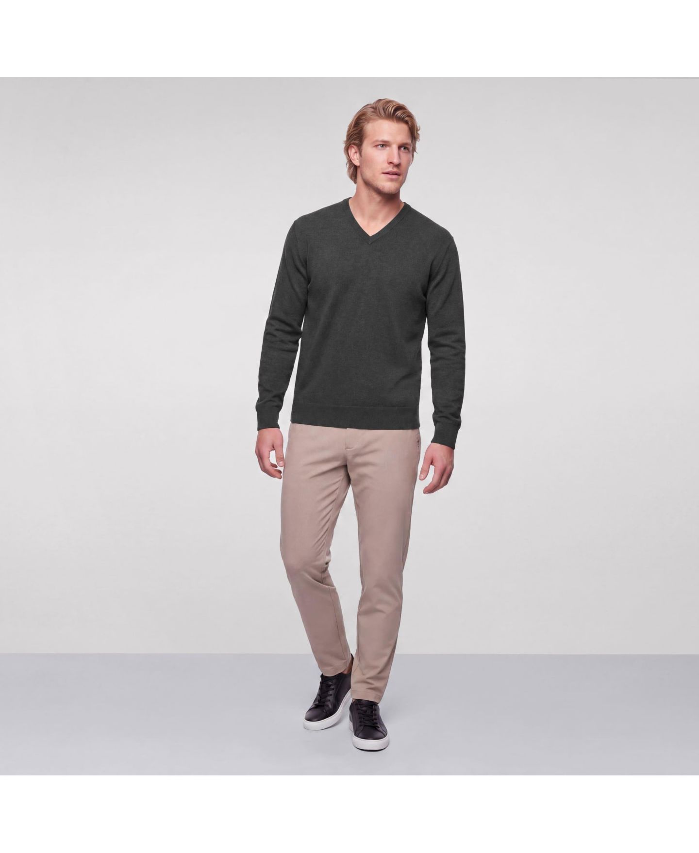 Мужской свитер Jack Archer Anytime V-Neck, цвет: Тёмный меланжевый — фото 5