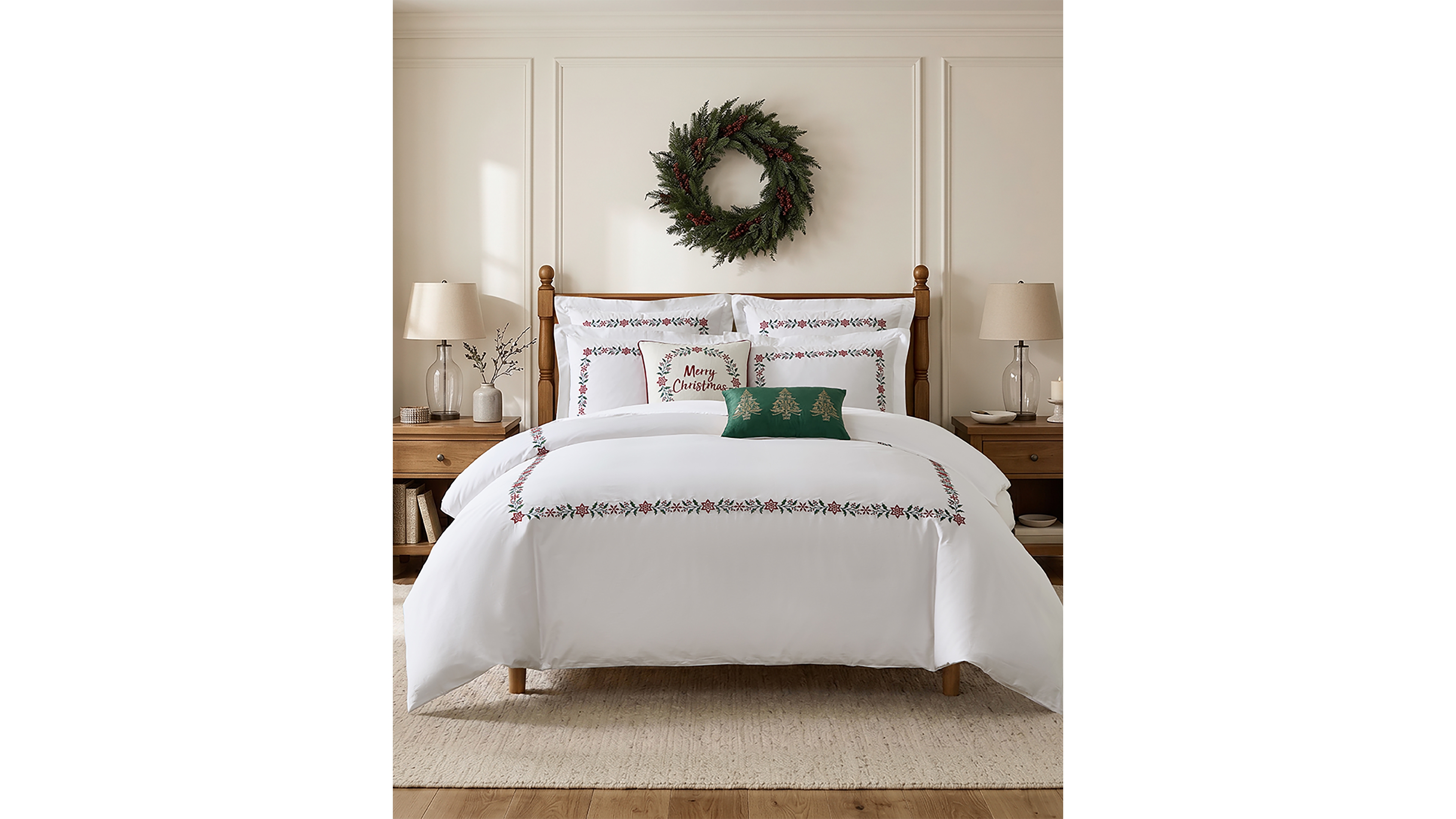 Levtex Holly Thistle Embroidered 3-Pc. Duvet Cover Set, Full/Queen