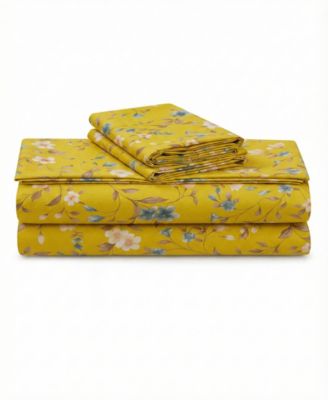 Printed 300 Thread Count Cotton Deep Pocket 4-Piece Sheet Set, Full