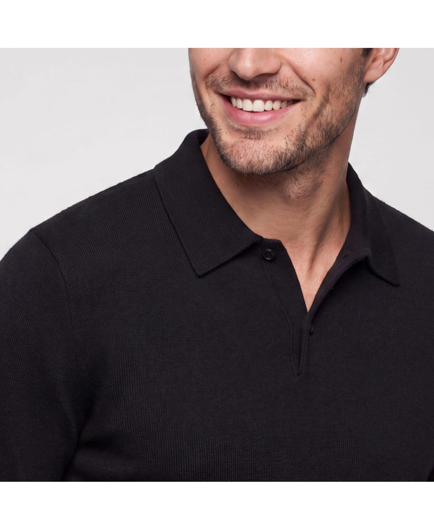 Мужские рубашки Jack Archer Legacy Resort Long Sleeve Sweater Polo, цвет: Насыщенный чёрный — фото 6