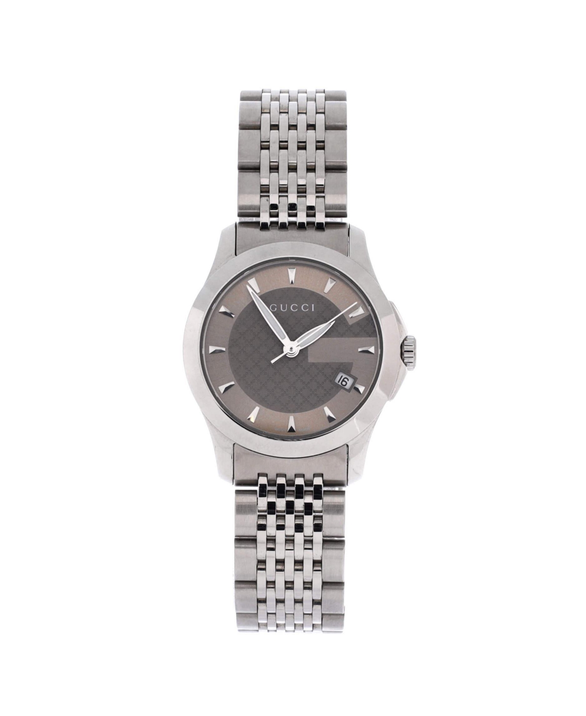 Pre-Owned Gucci Women's Quartz G-Timeless Stainless Steel Watch, 27mm - Dial color: grey