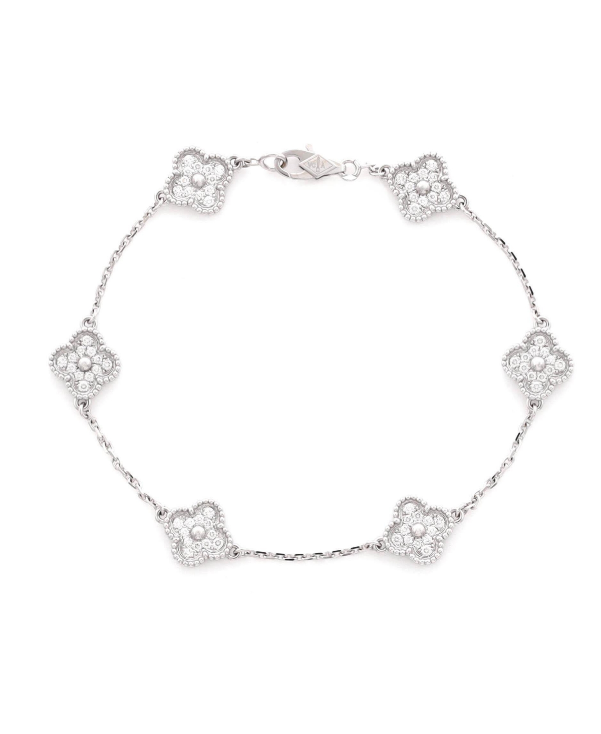 Pre-Owned Van Cleef & Arpels Diamond Sweet Alhambra Bracelet (0.48 ct.) in 18K White Gold - 18k white gold