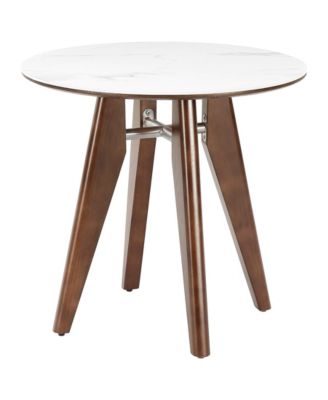 Small Round Kitchen Dining Table with Sintered Stone Tabletop for 2-4 Persons