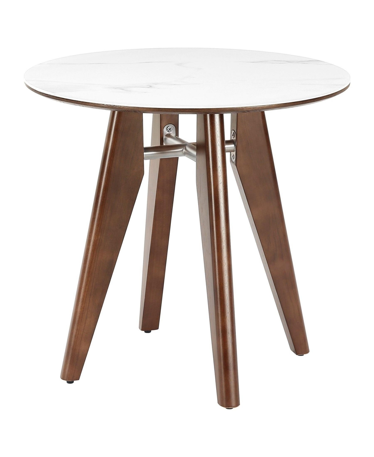 Slickblue Small Round Kitchen Dining Table with Sintered Stone Tabletop for 2-4 Persons