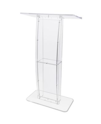 47-Inch Clear Acrylic Podium with Storage Shelf