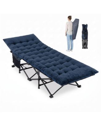 Folding Camping Cot with Padded Mattress and Carrying Bag