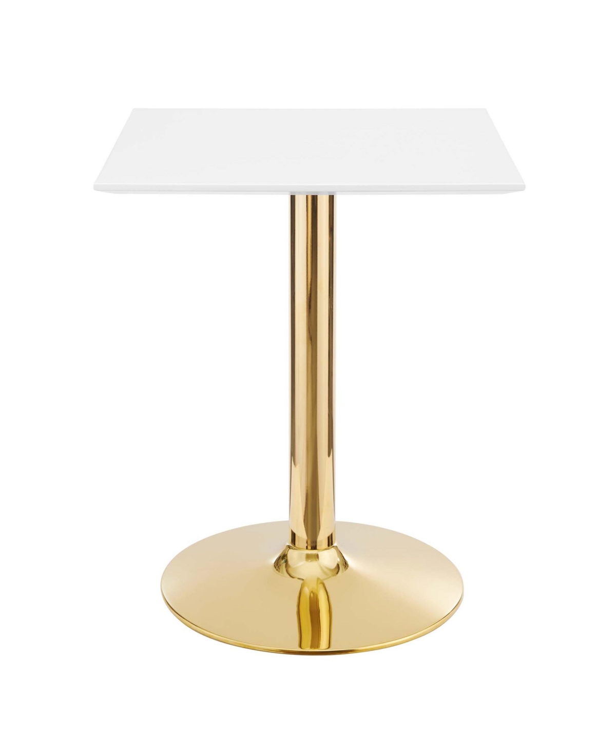 EEI-4545-GLD-WHI 29 x 24 x 24 in. Verne Square Dining Table, Gold & White