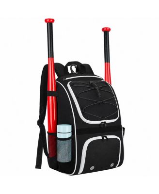 Baseball Softball Tball Equipment Backpack with Insulated Pocket Large Capacity Bat Glove Holder