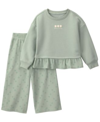 Baby Girls' Floral-Print Long-Sleeve Top and Flare-Leg Pants, 2-Piece Set