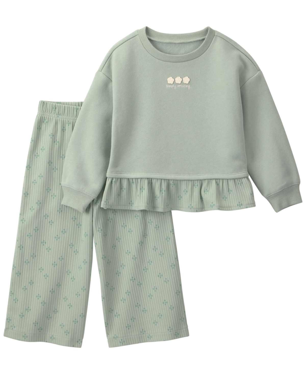 Carter's Baby Girls' Floral-Print Long-Sleeve Top and Flare-Leg Pants, 2-Piece Set