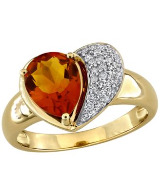 Pear Citrine and Diamond Ring (1-2/3 ct. t.w.) in 10k Gold