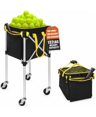 Foldable Multi Sport Ball Hopper Cart Large Capacity With Wheels