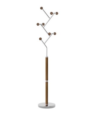Stainless Steel and Marble Coat Rack with 8 Hooks