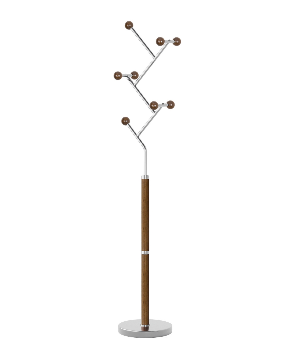 Bekrvio Stainless Steel and Marble Coat Rack with 8 Hooks - Brown