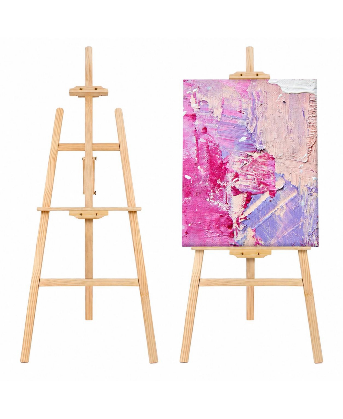 Aeelike Adjustable Pine Wood Art Easel Foldable Stand For Painting Display