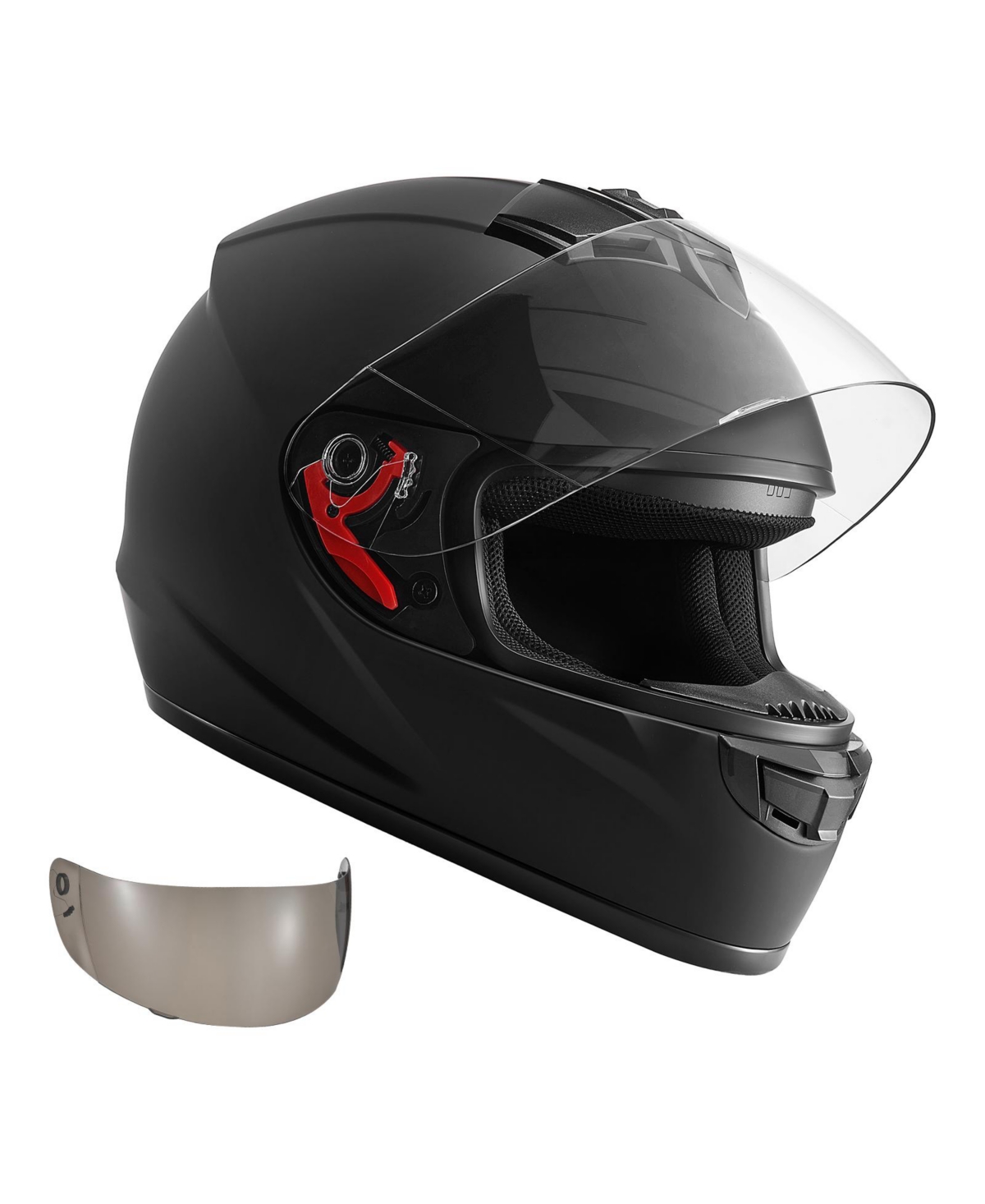 Hongge Medium Size Full Face Street Bike Helmet for Adult Riders - Matte black shell