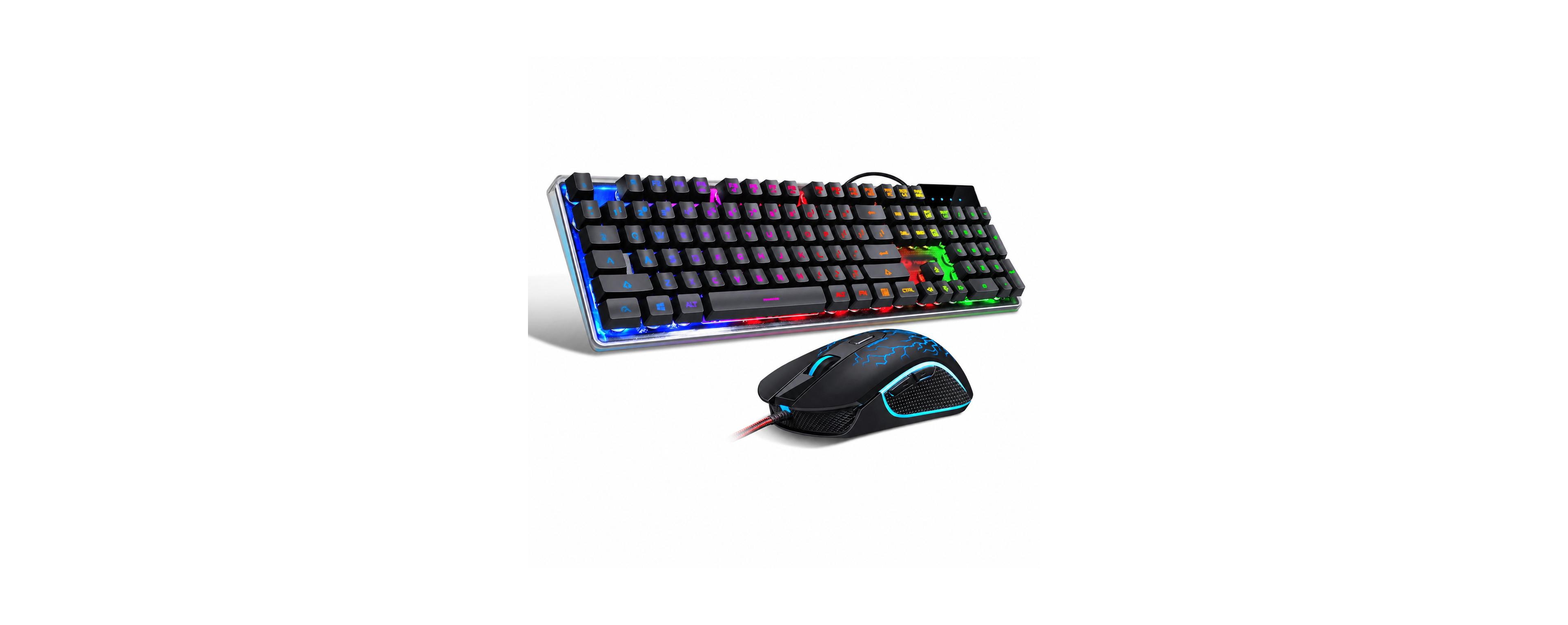 Lofree 104-Key Gaming Wired Rgb Backlit Keyboard and Mouse Combo for Pc, Mac, Linux