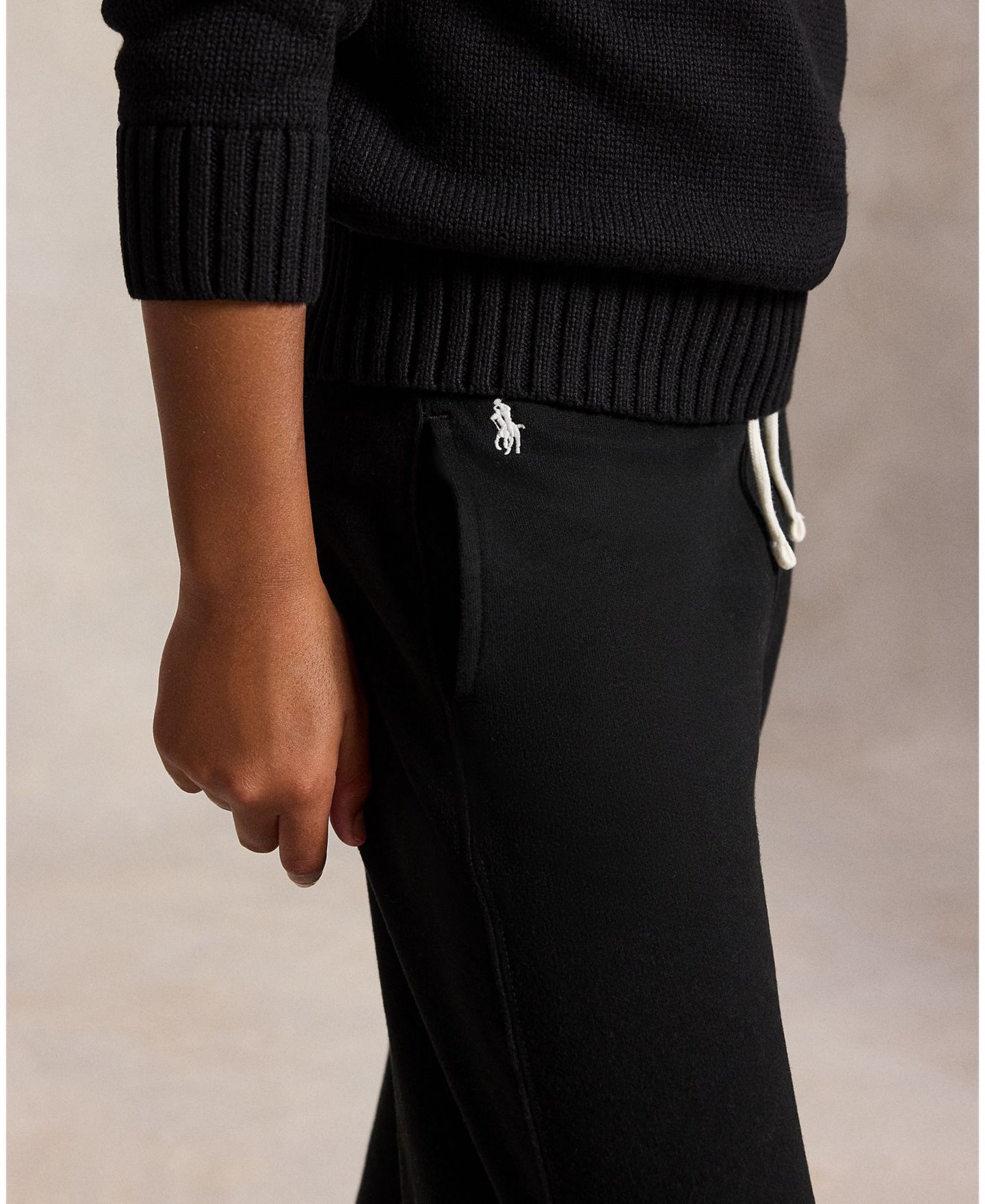 Брюки Polo Ralph Lauren Fleece Wide-Leg Sweatpant для девочек, цвет: Чёрный — фото 6