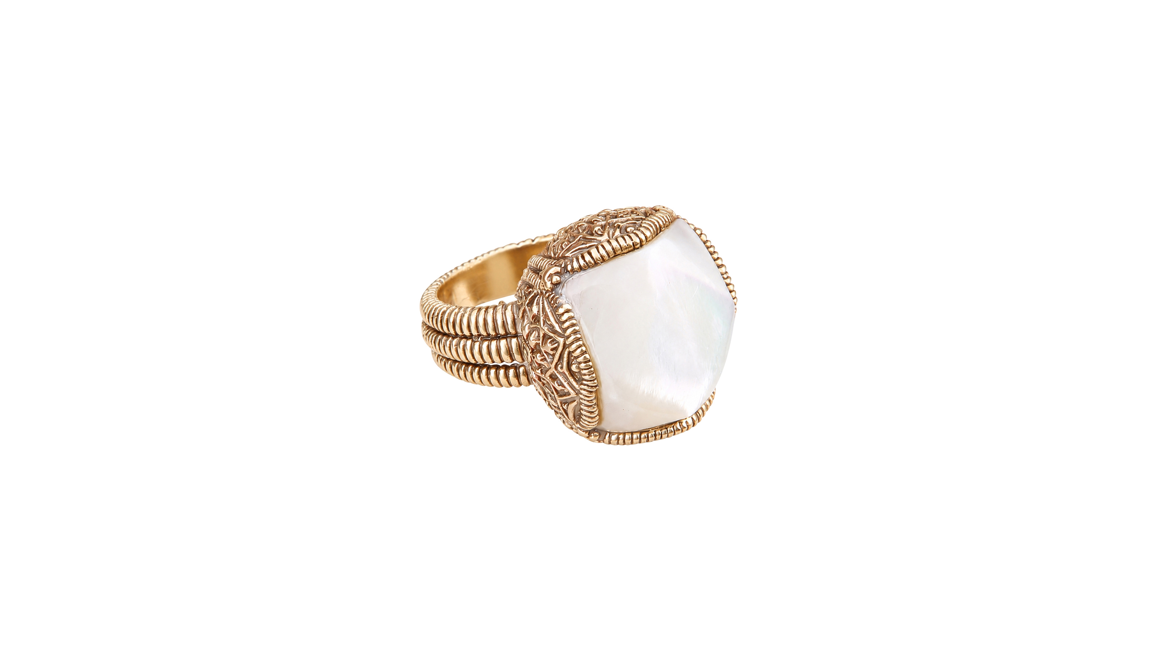 Barse Imitation Pearl Gold-Tone Navajo Statement Ring