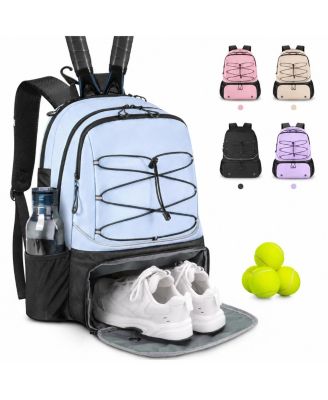Tennis Racket Backpack Ventilated Shoe Compartment Insulated Pocket Holds 2 Rackets