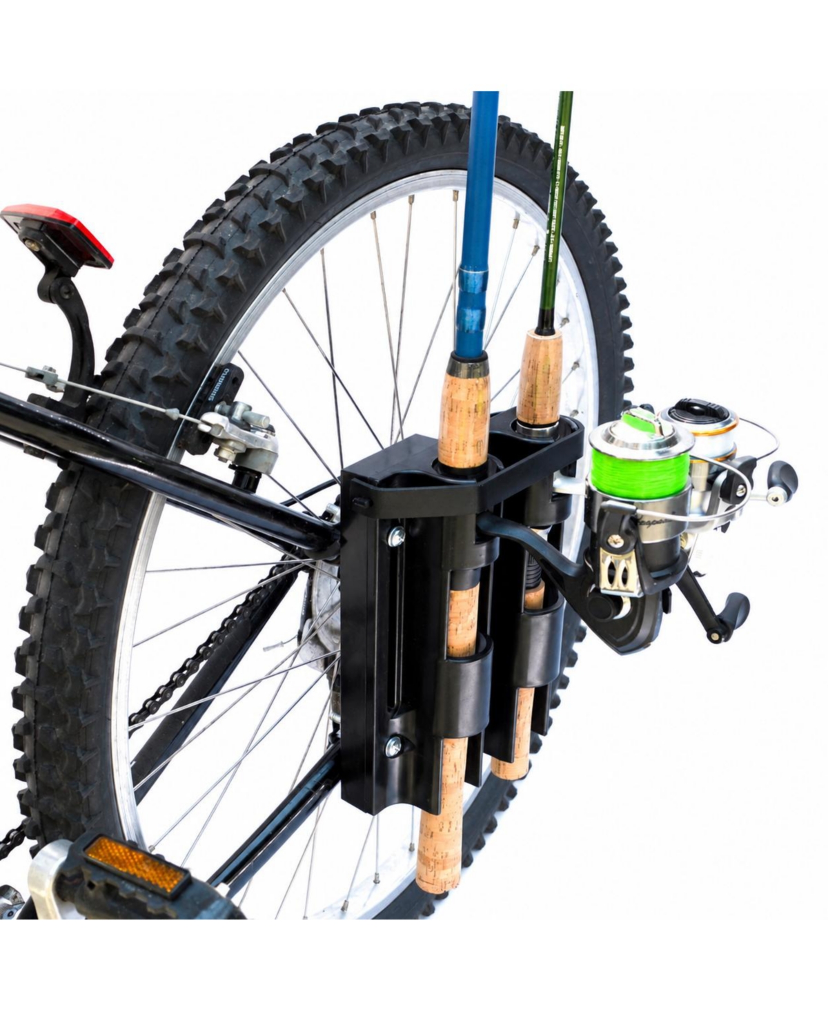 Furlihong Bicycle Fishing Rod Holder Secure Mount Holds Two Rods