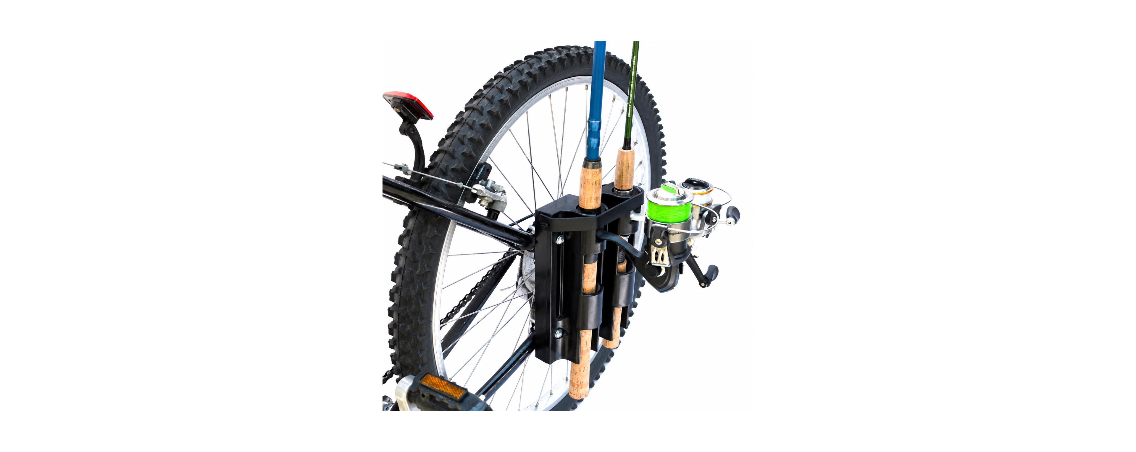 Furlihong Bicycle Fishing Rod Holder Secure Mount Holds Two Rods