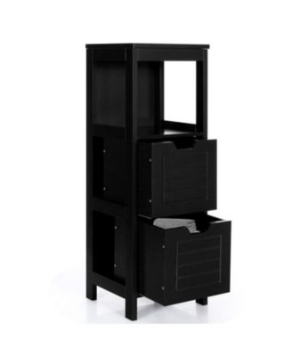 3-Tier Bathroom Floor Organizer with 2 Repositionable Drawers