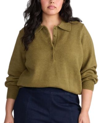 Plus Size Soft Spun Polo Sweater