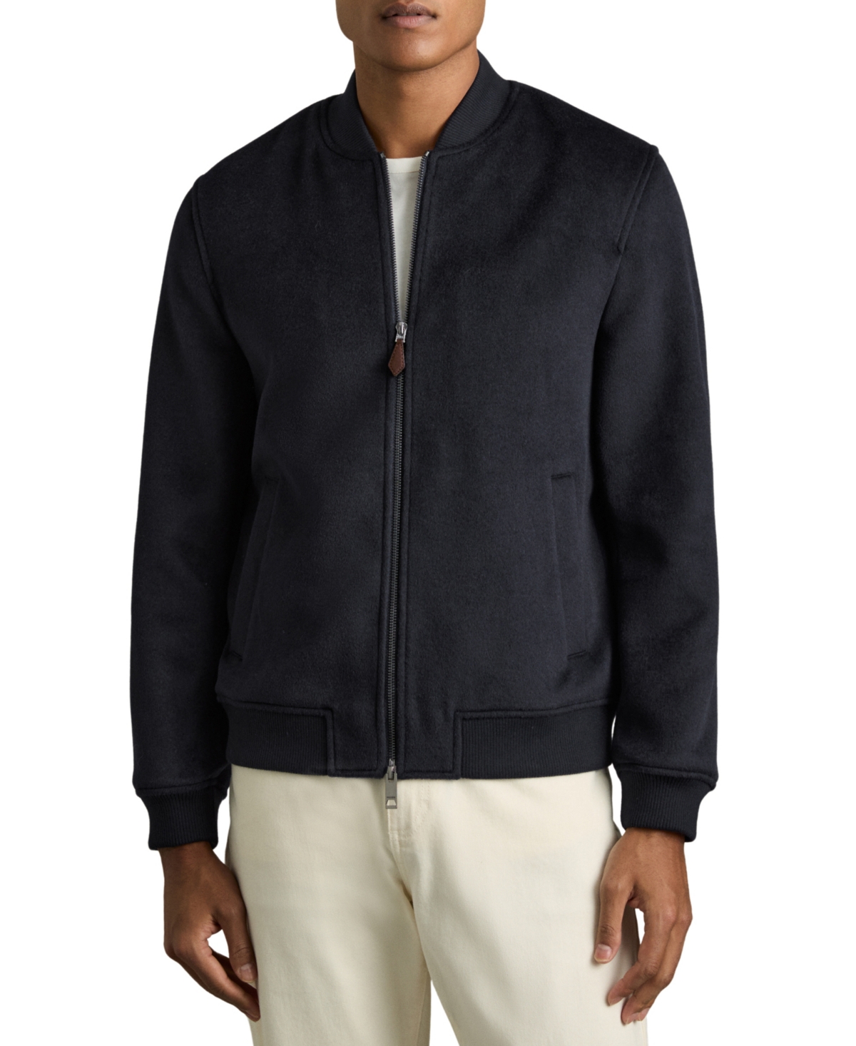 Reiss Men's Harlan Long-Sleeve Wool-Blend Bomber Jacket