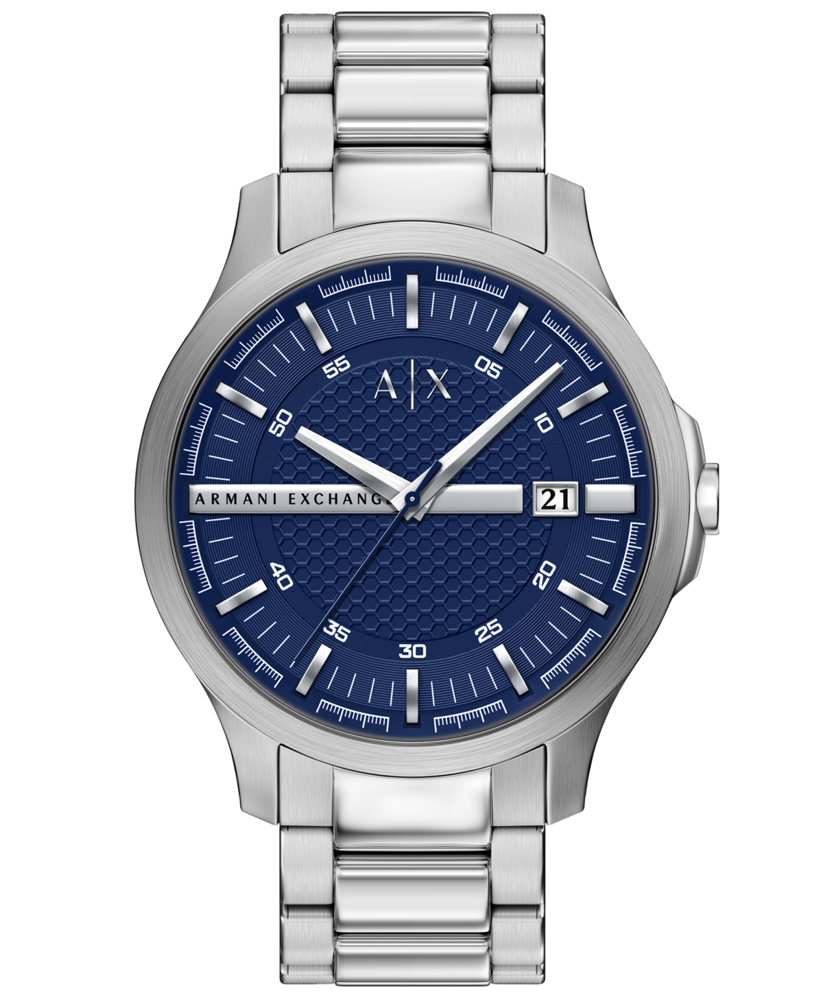 A|X Armani Exchange Men's Quartz Three-Hand Date Silver-tone Stainless Steel Watch 46mm - Silver-Tone