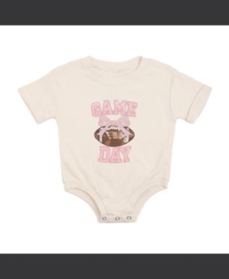 Baby Girls 0-24M Game Day Sequin Patch Short Sleeve Romper