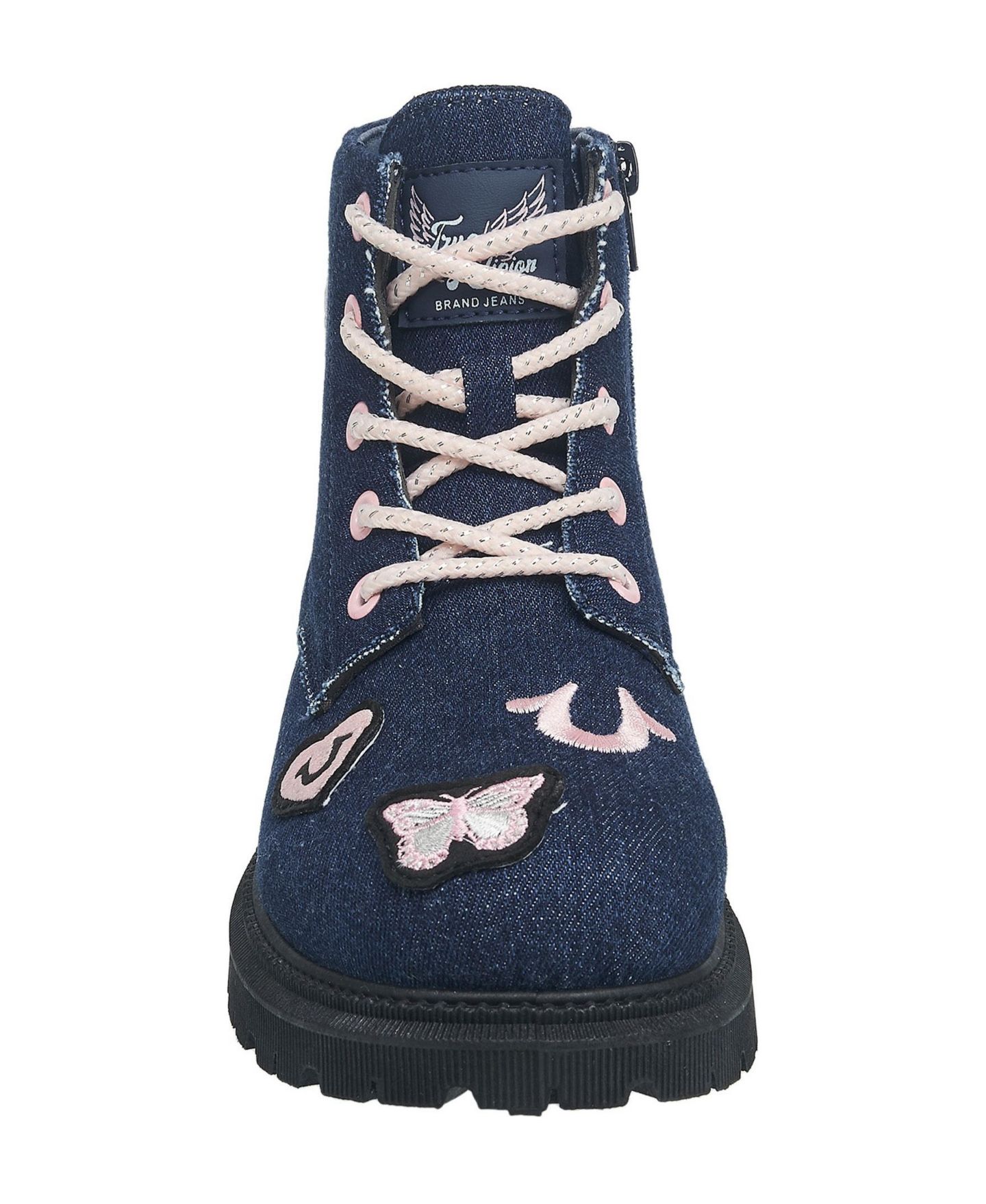 Детские ботинки True Religion Cleo на шнуровке из искусственной замши, цвет: Тёмный джинсовый — фото 7