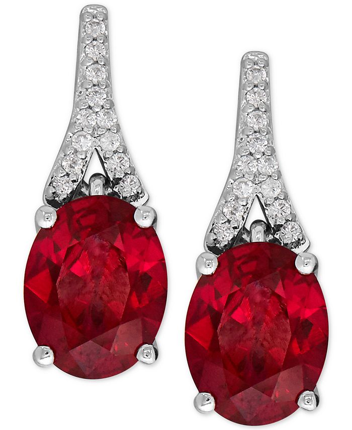 Lab created ruby earrings top