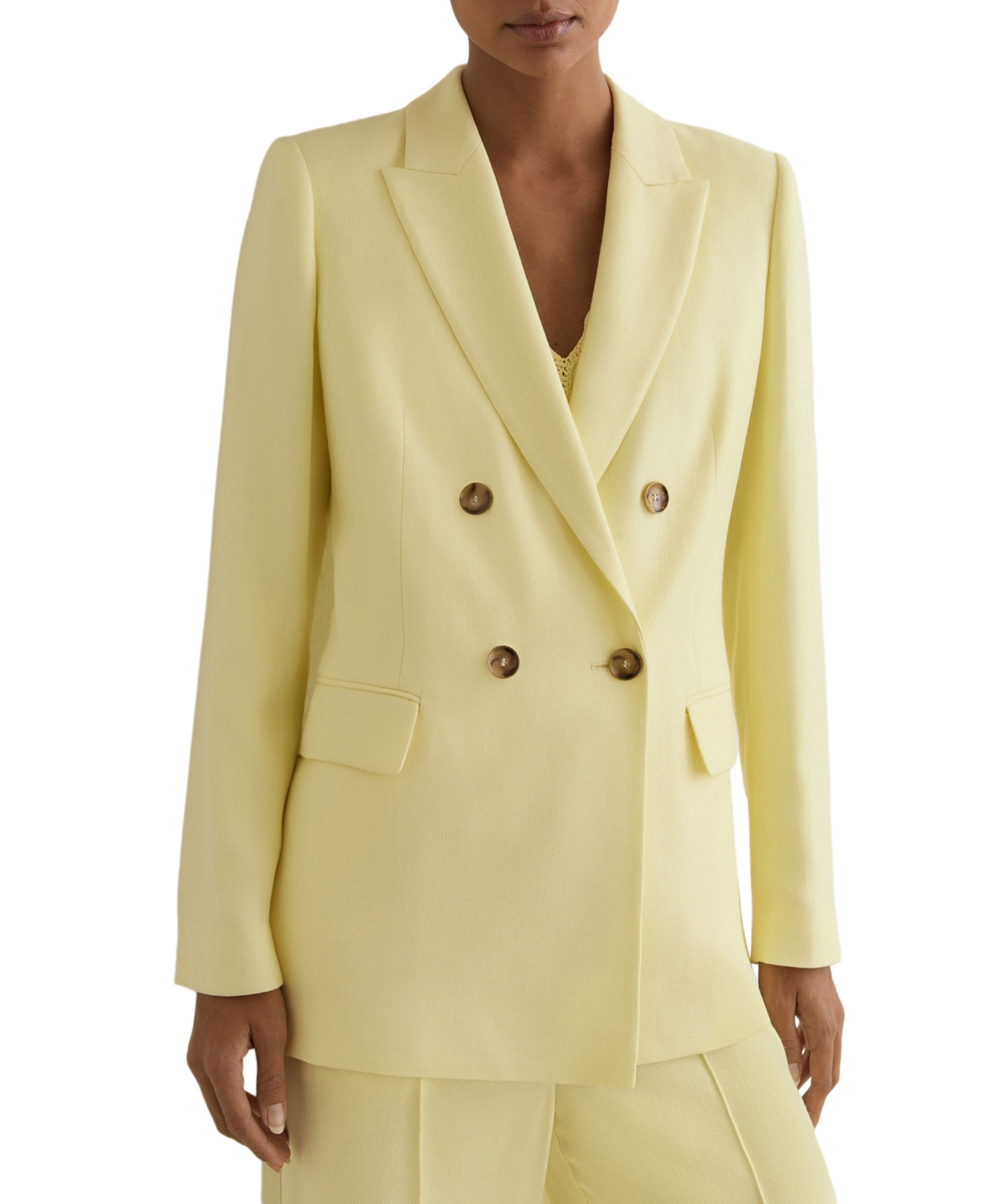 Reiss Women's Magda Double-Breasted Peak Lapels Blazer