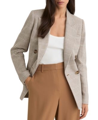 Petite Maxwell Plaid Double-Breasted Blazer