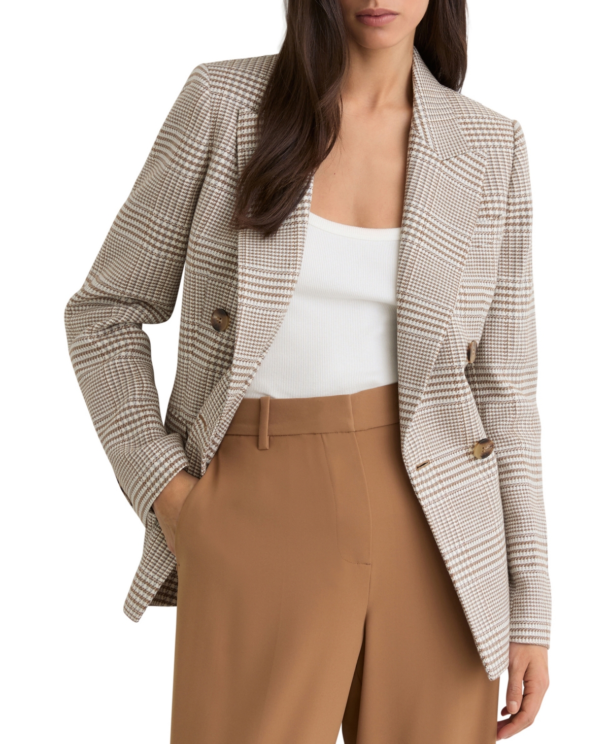 Reiss Petite Maxwell Plaid Double-Breasted Blazer
