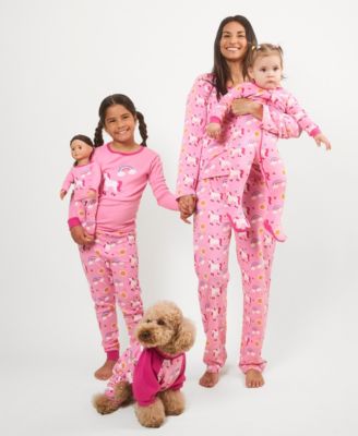 Matching Mommy & Me Pink Unicorn Rainbow Cotton Pajamas