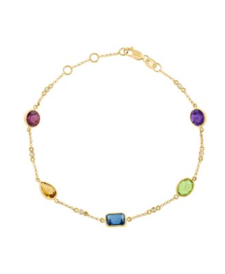 Multi-Gemstone Adjustable Bracelet (5-1/5 ct. t.w.) in 14k Yellow Gold