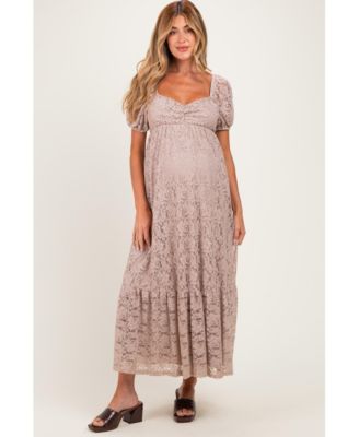 Women's Mocha Lace Maxi Dress