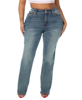 Women's Billie Mr Big T Straight-Leg Mid-Rise Stretch Jeans