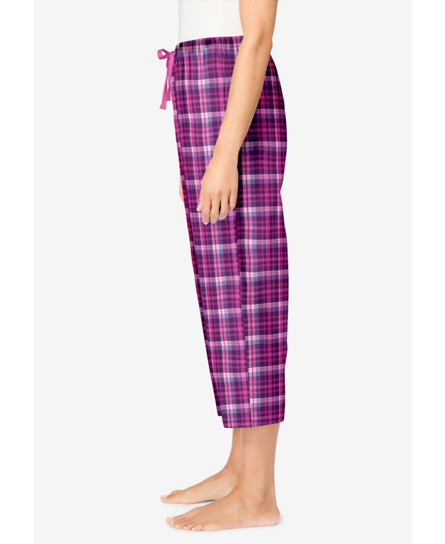 Женские брюки Dreams & Co. Woven Sleep Capri Pant, цвет: Виноградный клетчатый — фото 4